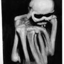 Painting of Skeleton crouching