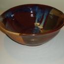 Ceramic bowl with multi-colored glaze