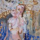 mixed media on plywood