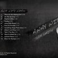 A woman at a blackboard, poised to erase "Away With Words."  It is the cover art, for a CD of all instrumentals.  Hence, the title.  