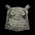 I made an image of the head of an owl on a 10 x 14inch scratchboard, a white clay paper with a layer of black India ink. Using a stylus pen I scratched away the ink to reveal the white underneath while designing the owl’s head. Depending on the pressure of the stylus you can get different shades of white and gray. For the owl’s eyes I left the pupil black and iris I took all the black away. Using various shades of white to black created a 3-D affect.   