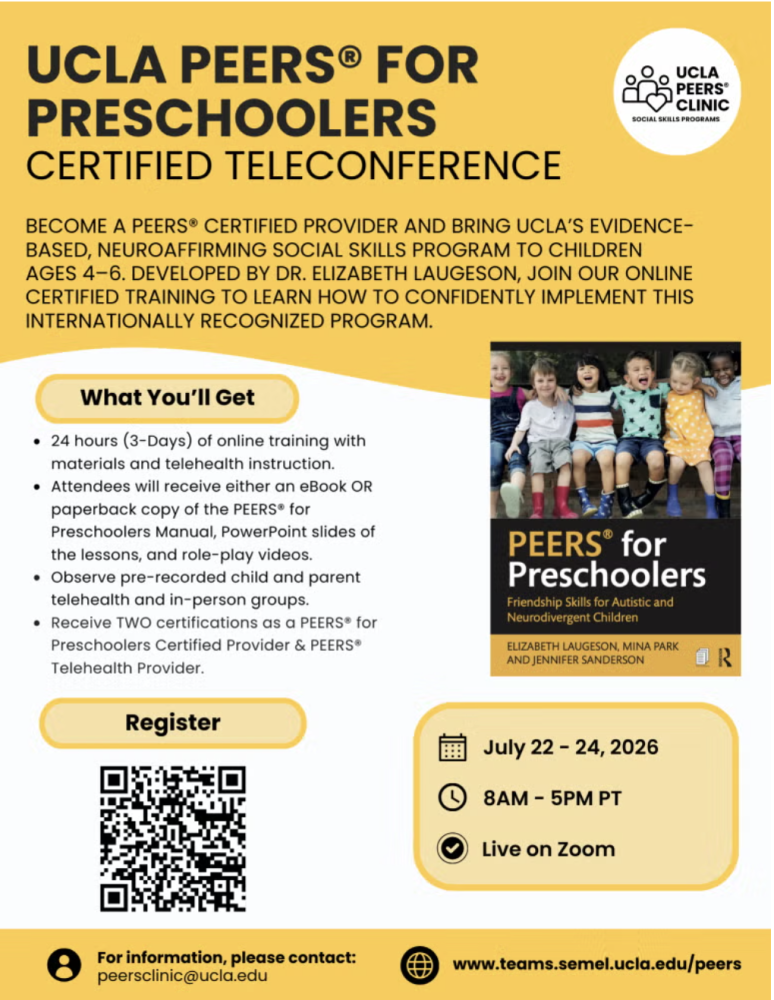 PEERS® for Preschoolers Certified Trainings